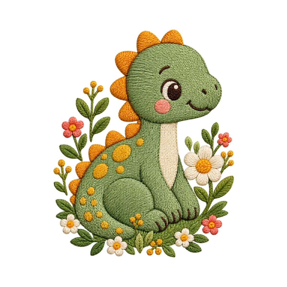 Koszulka z dino w kropki dla dziewczynki biała efekt haftu, zdjęcie 2
