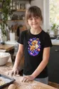 Koszulka z labradorem dla dzieci dla dziewczynki czarna kosmiczna scena, zdjęcie 5