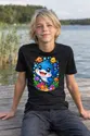 Koszulka z megalodonem dla chłopca czarna słodki styl kawaii, zdjęcie 4
