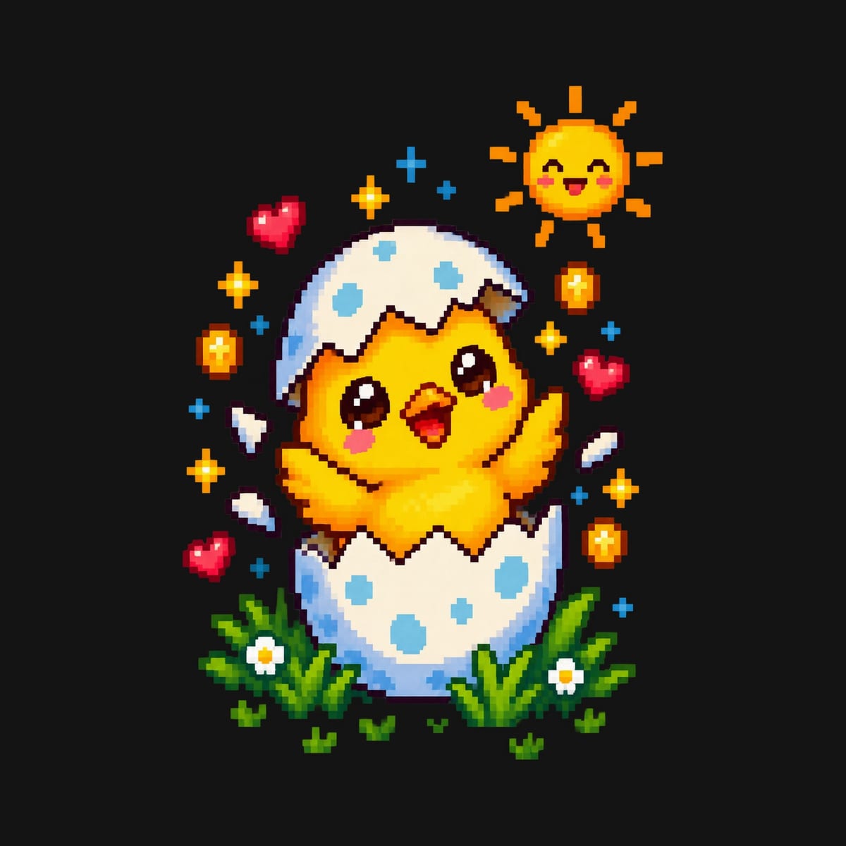 Koszulka z kurczakiem dla chłopca czarna pixel art, zdjęcie 2
