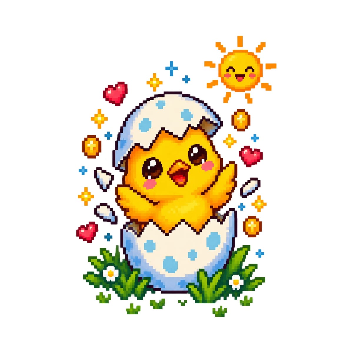 Koszulka z kurczakiem dla chłopca biała pixel art, zdjęcie 2