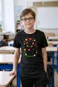 Koszulka dla chłopca z czarnym kotem czarna pixel art, zdjęcie 5