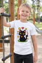 Koszulka dla chłopca z czarnym kotem biała pixel art, zdjęcie 5
