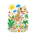 Koszulka z rysunkiem dinozaura dla dziewczynki biała kredki, zdjęcie 2