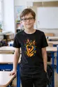 Koszulka z owczarkiem niemieckim dla chłopca czarna komiksowy styl, zdjęcie 5