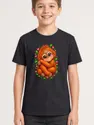 Koszulka dziecięca z orangutanem dla chłopca czarna słodki kawaii, zdjęcie 1