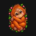 Koszulka dziecięca z orangutanem dla chłopca czarna słodki kawaii, zdjęcie 2