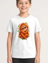 Koszulka dziecięca z orangutanem dla chłopca biała słodki kawaii, zdjęcie 1