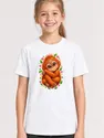 Koszulka dziecięca z orangutanem dla dziewczynki biała kawaii, zdjęcie 1