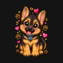 Koszulka dla chłopca z owczarkiem niemieckim czarna kawaii, zdjęcie 2