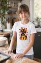 Koszulka dla dziewczynki z owczarkiem niemieckim biała kawaii, zdjęcie 3