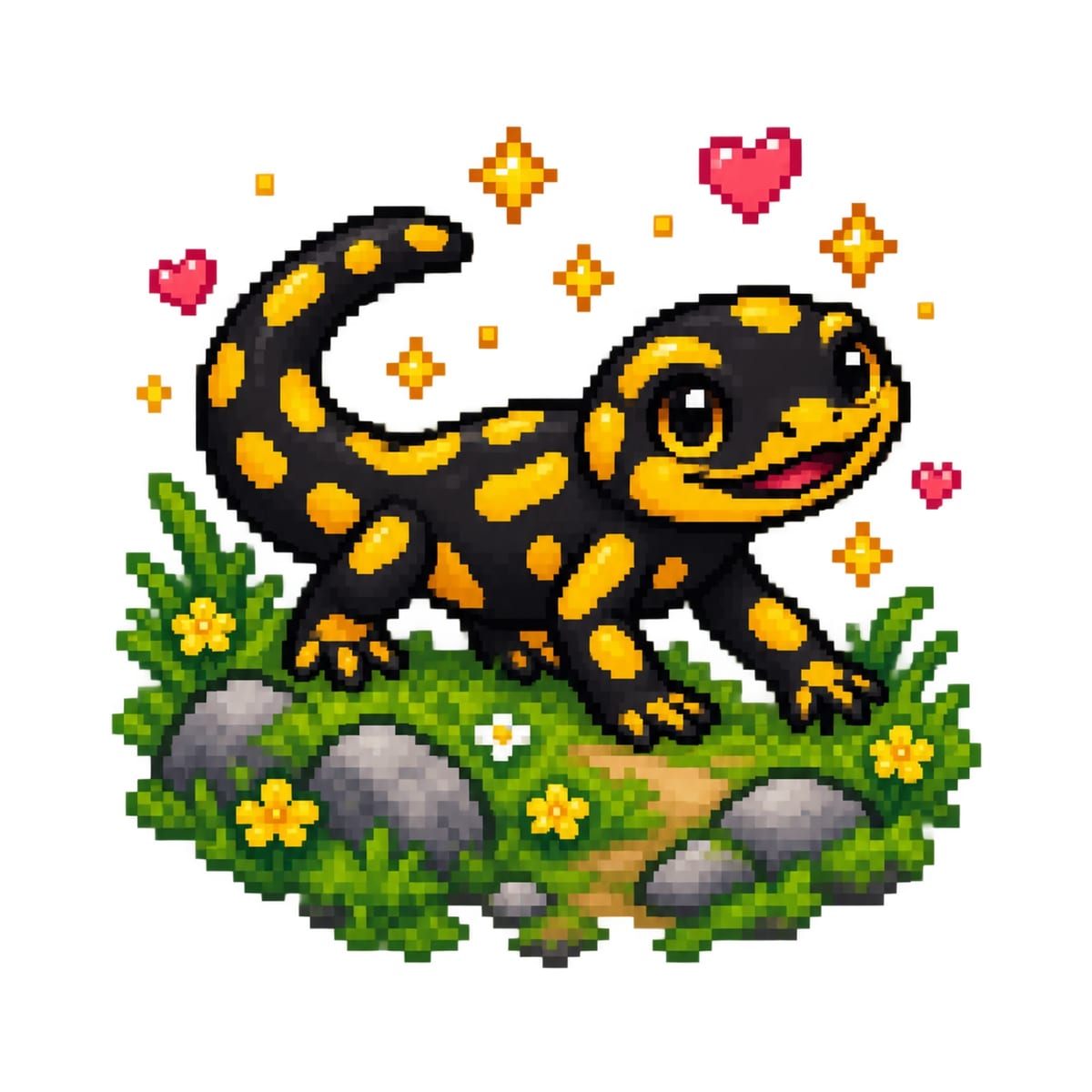 Koszulka z salamandrą dla chłopca biała pixel art, zdjęcie 2