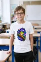 Koszulka z rzekotką dla chłopca biała kosmiczne gwiazdy, zdjęcie 4