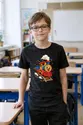 Koszulka z kolejką dla chłopca czarna styl komiksowy, zdjęcie 3