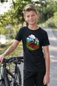 Koszulka z lokomotywą dla chłopca czarna okrągła odznaka, zdjęcie 3