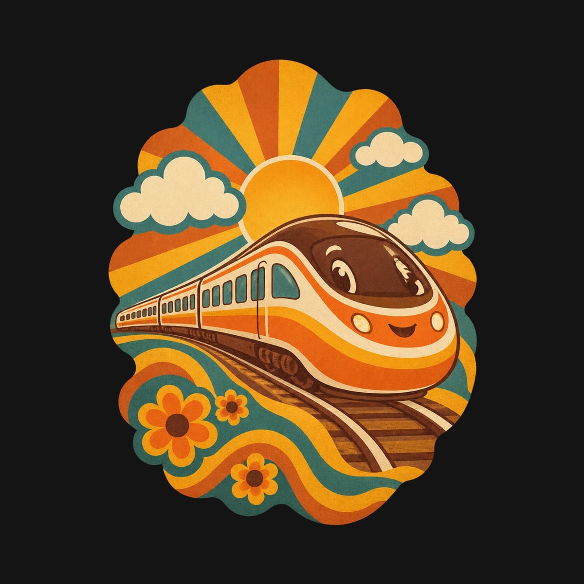 Koszulka z pendolino retro dla chłopca czarna lata 70, zdjęcie 2