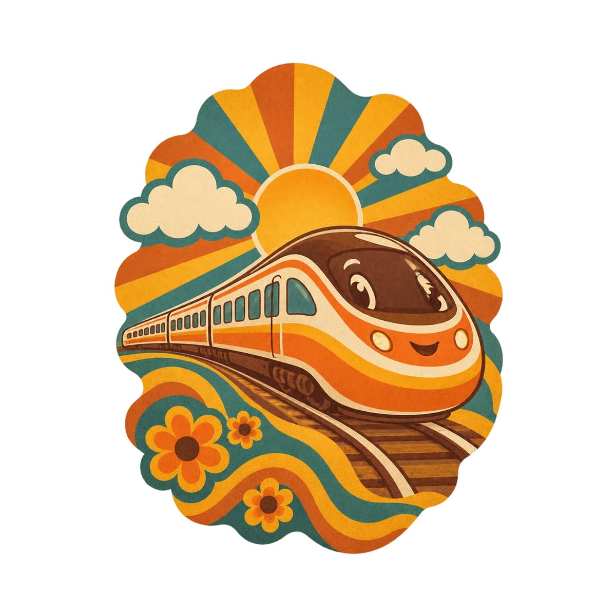 Koszulka z pendolino retro dla chłopca biała lata 70, zdjęcie 2