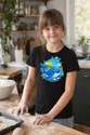 Koszulka dziecięca z wielorybem dla dziewczynki czarna okrągła odznaka, zdjęcie 5