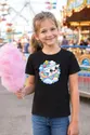 Koszulka z papierowym samolotem dla dziewczynki czarna słodki kawaii, zdjęcie 4