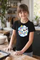 Koszulka z papierowym samolotem dla dziewczynki czarna słodki kawaii, zdjęcie 5