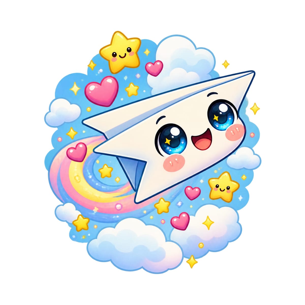 Koszulka z papierowym samolotem dla dziewczynki biała słodki kawaii, zdjęcie 2