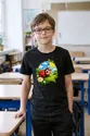 Koszulka dla chłopca z biedronką czarna okrągła odznaka, zdjęcie 5