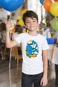 Koszulka z papierowym samolotem dla chłopca biała papierowa wycinanka 3D, zdjęcie 7