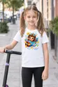 Koszulka z pilotem dla dziewczynki biała słodki kawaii, zdjęcie 3