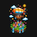 Koszulka ze sterowcem pixel art dla chłopca czarna, zdjęcie 2