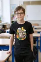 Koszulka z jenotem dla chłopca czarna papierowa wycinanka, zdjęcie 4