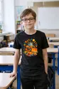 Koszulka z buldożerem geometryczna dla chłopca czarna, zdjęcie 4