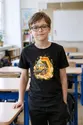 Koszulka z wywrotką akwarela dla chłopca czarna miękka plama, zdjęcie 5