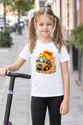 Koszulka z wywrotką dla dziewczynki biała słodki styl kawaii, zdjęcie 4