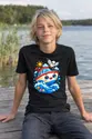 Koszulka z motorówką dla chłopca czarna słodki kawaii, zdjęcie 5