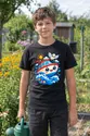 Koszulka z motorówką dla chłopca czarna słodki kawaii, zdjęcie 8