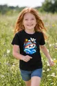 Koszulka z motorówką dla dziewczynki czarna słodki kawaii, zdjęcie 6