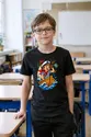 Koszulka z marynarzem dla chłopca czarna komiksowy styl, zdjęcie 5