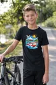 Koszulka z łódką dla chłopca czarna okrągła odznaka morska, zdjęcie 3