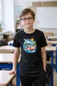 Koszulka z łódką dla chłopca czarna okrągła odznaka morska, zdjęcie 5