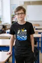 Koszulka z okrętem dla chłopca czarna w komiksowym stylu, zdjęcie 3