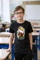 Koszulka z orzełkiem dla chłopca czarna styl naklejki z gwiazdkami, zdjęcie 6
