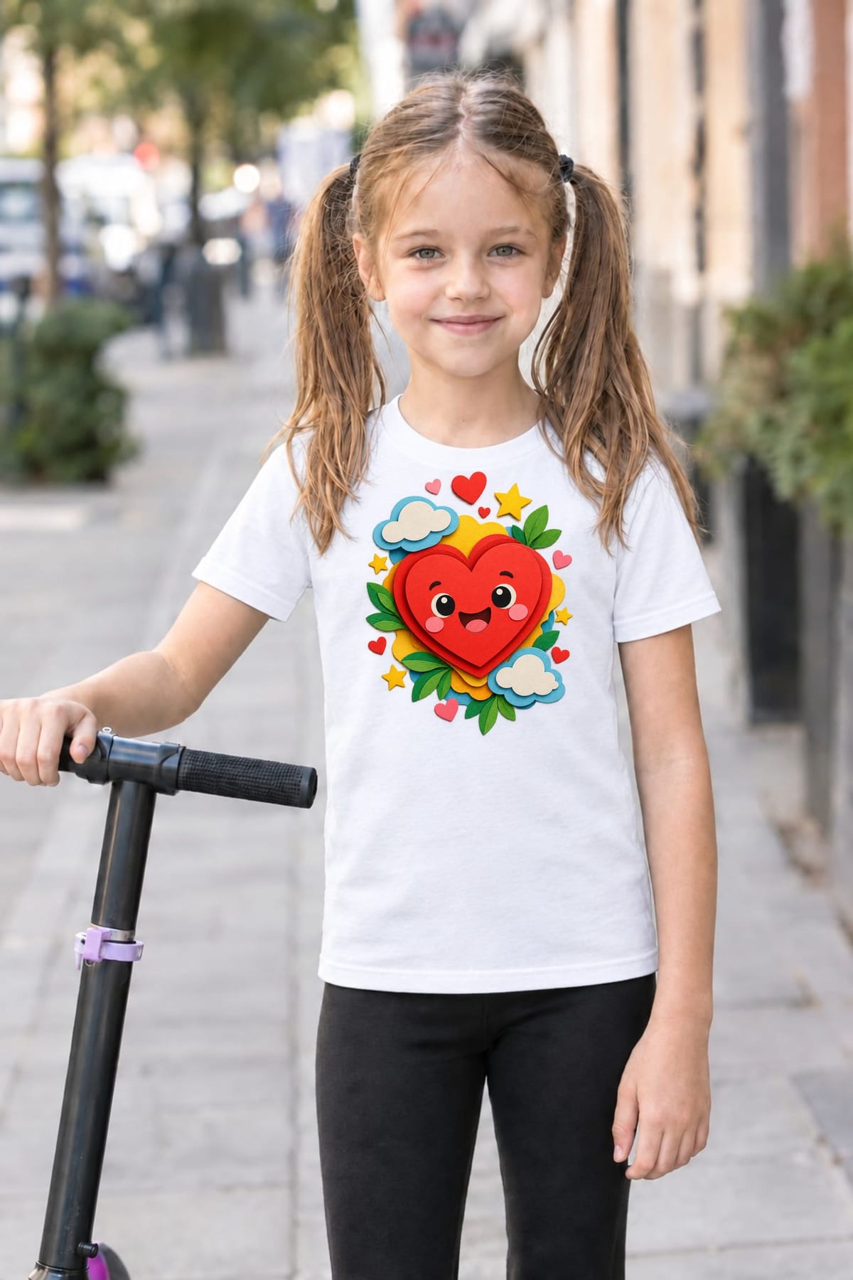 Koszulka dla dziewczynki z sercem biała papierowa wycinanka, zdjęcie 8