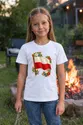 Koszulka z flagą Polski dla dziewczynki biała haftowany wzór, zdjęcie 4