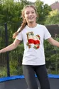 Koszulka z flagą Polski dla dziewczynki biała haftowany wzór, zdjęcie 6