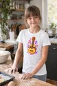 Koszulka dziecięca z gitarą dla dziewczynki biała słodki kawaii, zdjęcie 3