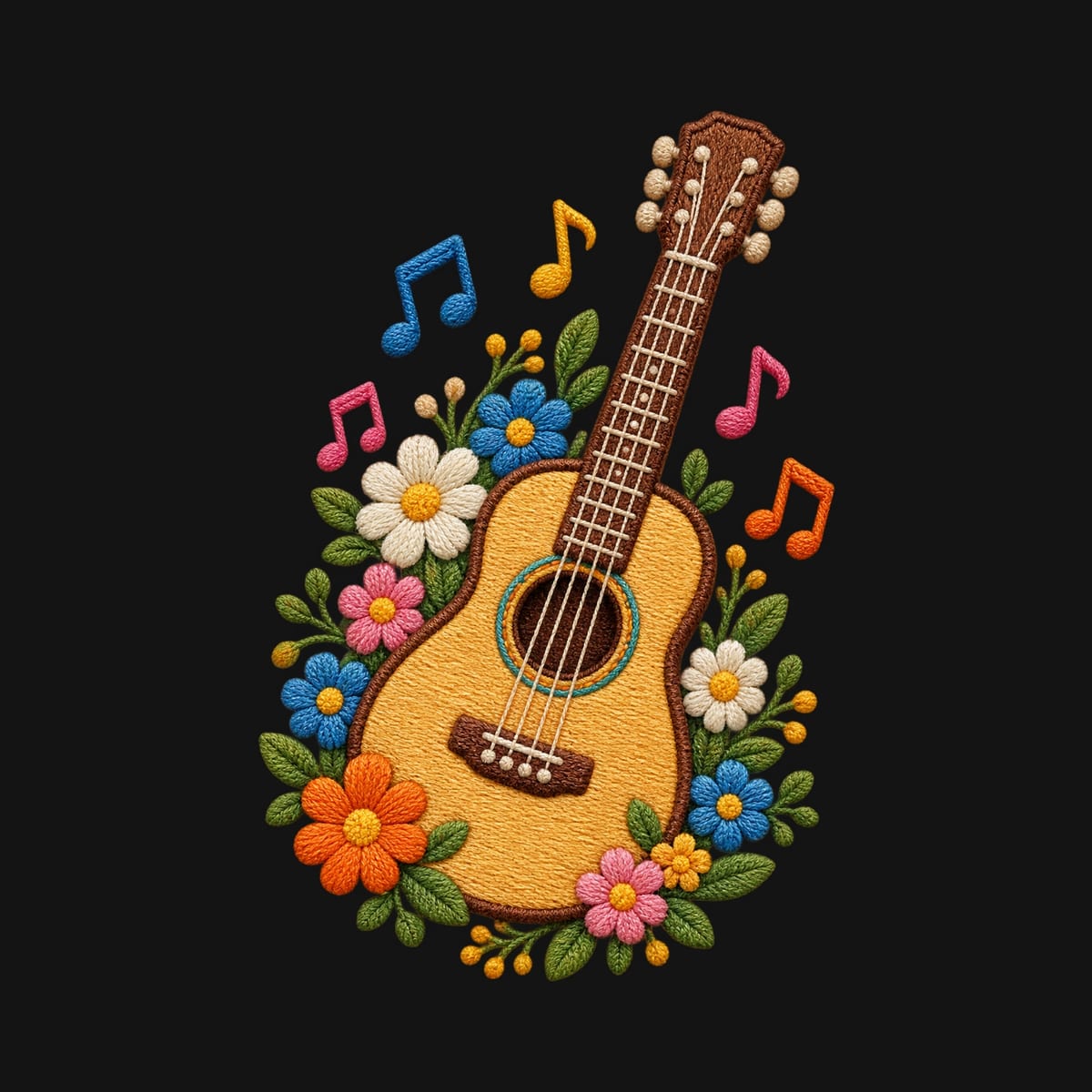 Koszulka z gitarą dla chłopca czarna efekt haftu prezent, zdjęcie 2