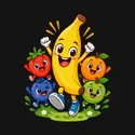 Koszulka dla chłopca z bananem czarna wesoła bajka, zdjęcie 2