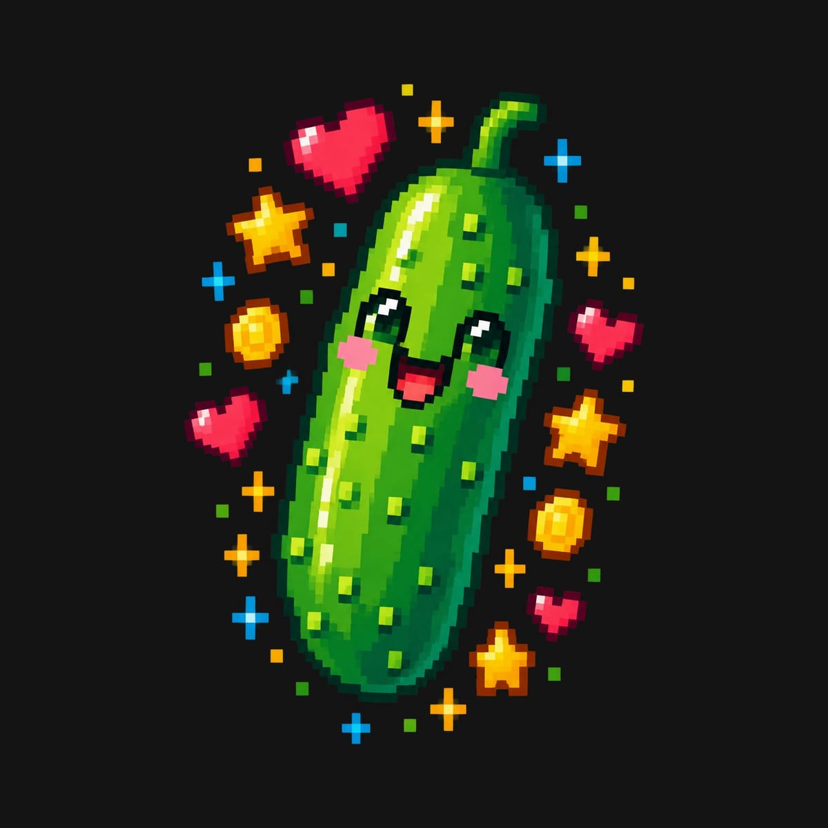 Koszulka dla chłopca z ogórkiem czarna pixel art retro gra, zdjęcie 2