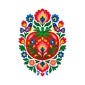 Koszulka z pomidorem dla dziewczynki biała ludowa wycinanka, zdjęcie 2