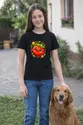Koszulka z pomidorem dla dziewczynki czarna słodki styl kawaii, zdjęcie 3